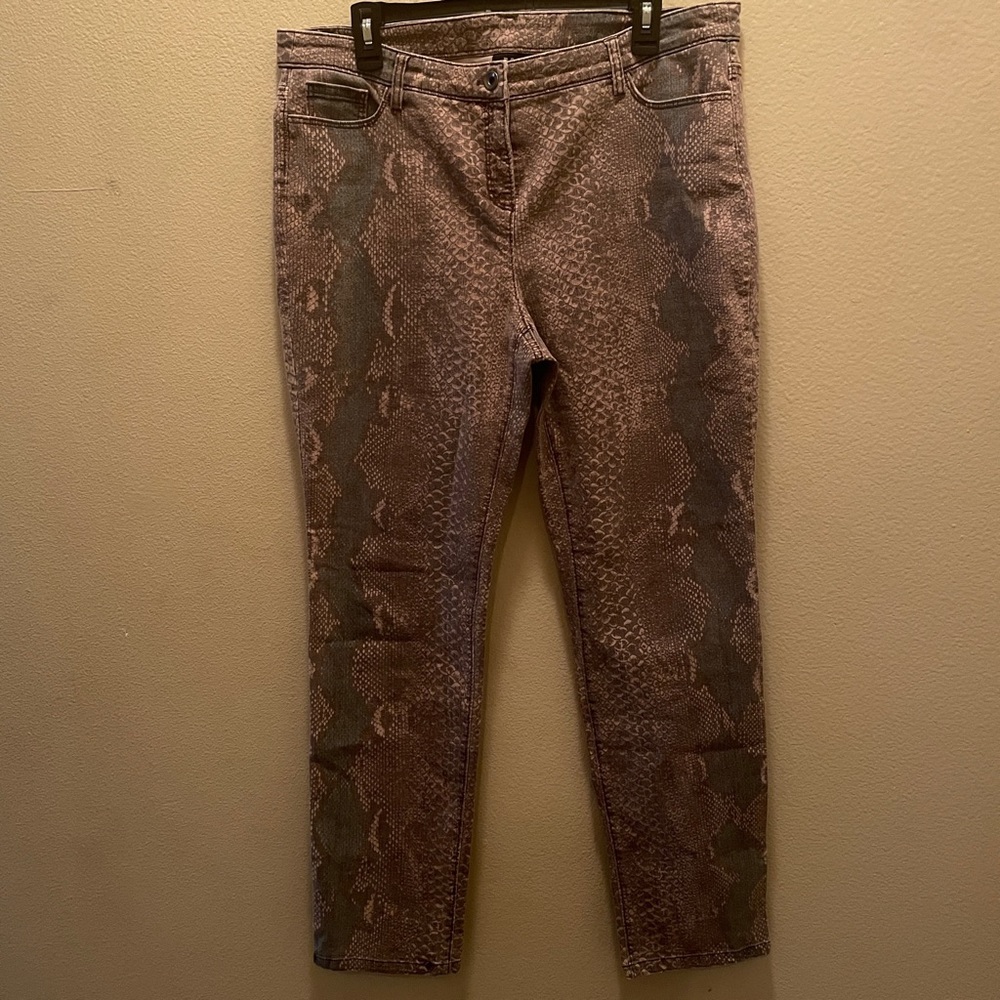 W by Worth Snakeskin Printed Jean Pants